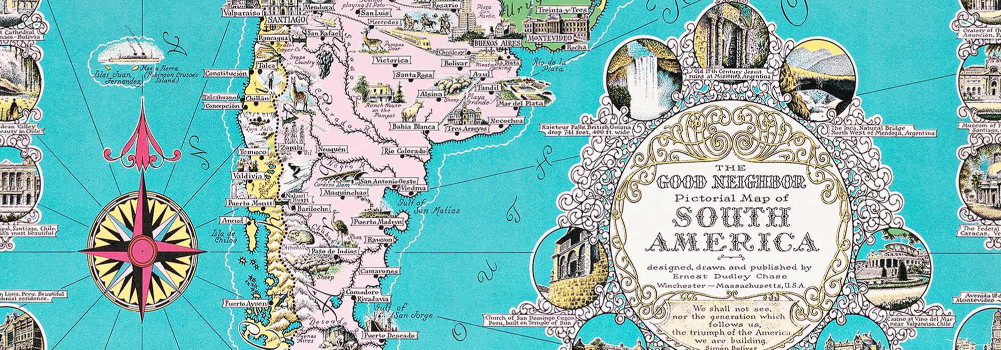 Alt text: Vintage maps and old city plans with faded details, colorful neighborhood drawings, starred topographies of distant places and skies, and retro posters printed on thick museum-quality paper.