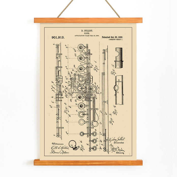 , with wooden magnetic frame on white background