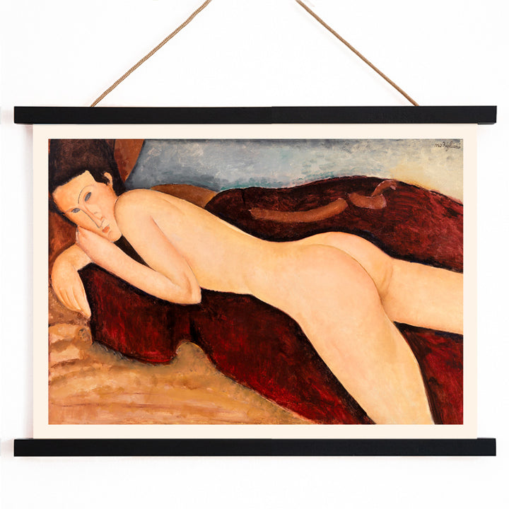 , with wooden magnetic frame on white background