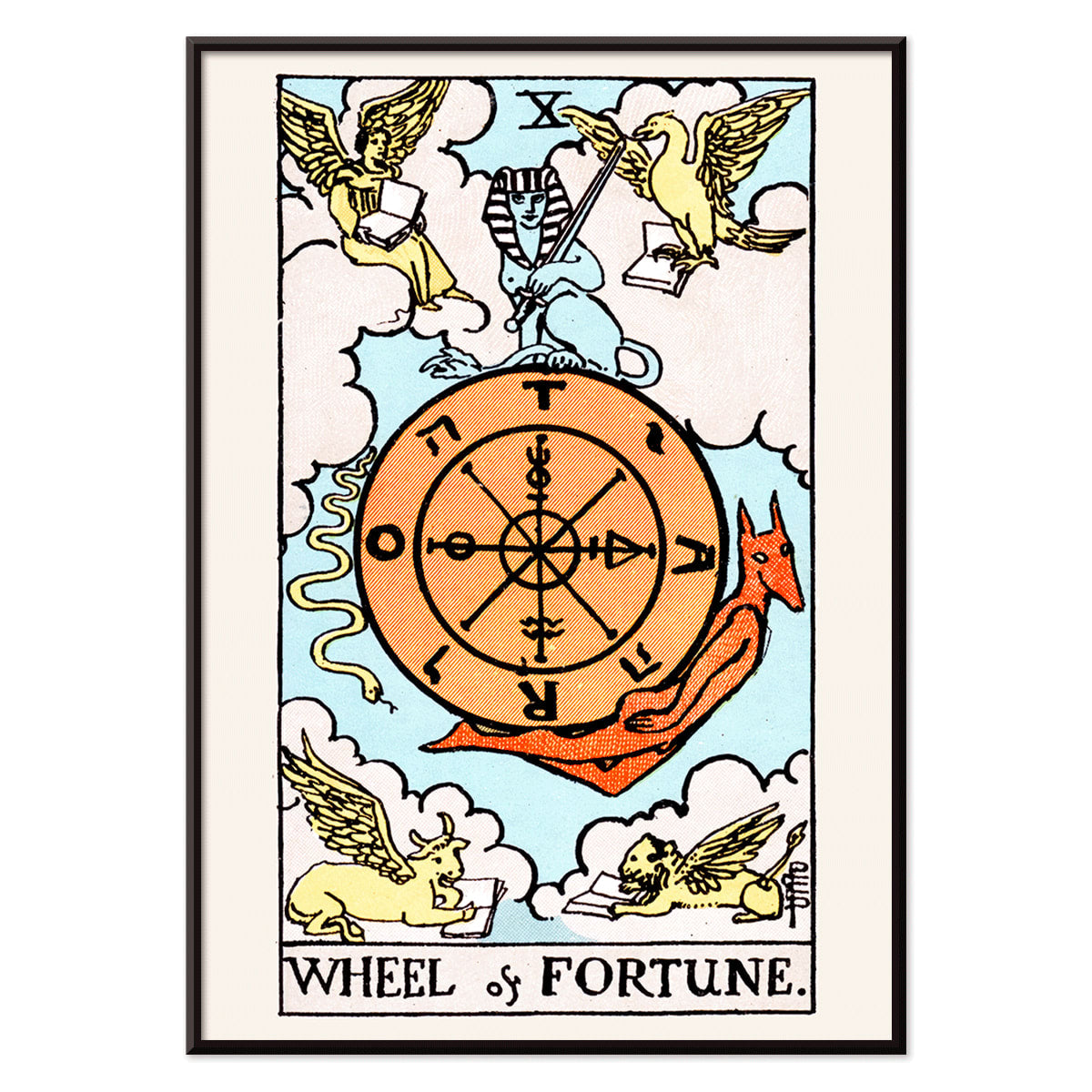 【タロット】RUOTA DELLA FORTUNA Poster | La Ruota della Fortuna di Rider Waite | MORYARTY